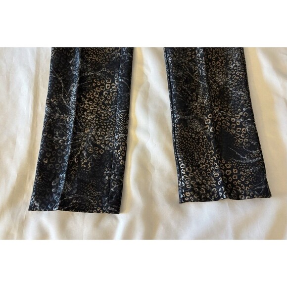 SOFT SURROUNDINGS Mixte Pants Womens Medium Black Metallic Leopard Ankle Stretch - Picture 5 of 10
